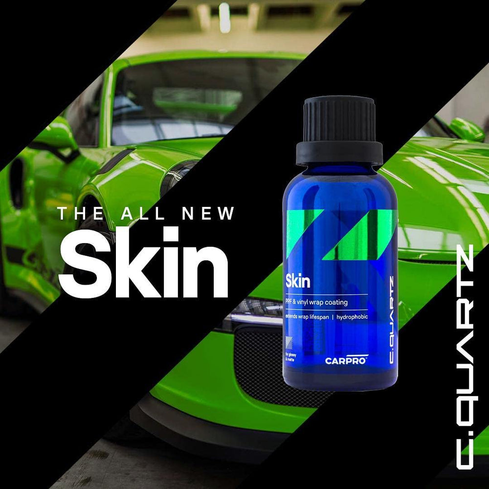 CARPRO CQUARTZ Skin 50mL bottle next to a ruler for scale and volume clarity