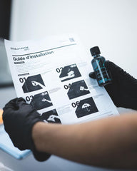 CARPRO applicator and microfiber cloths from the kit ready to apply coating with neat results