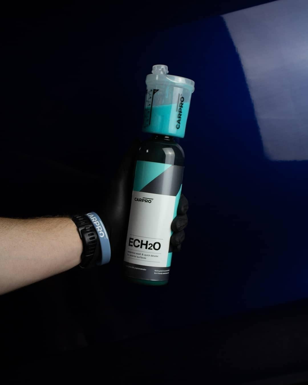 CARPRO dilution demonstration showing concentrated economical usage benefit