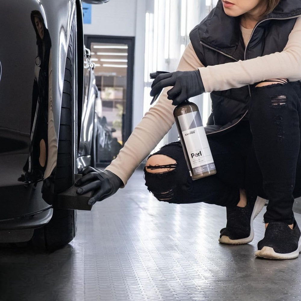 CARPRO PERL being poured for dilution, demonstrating concentrated value and economy