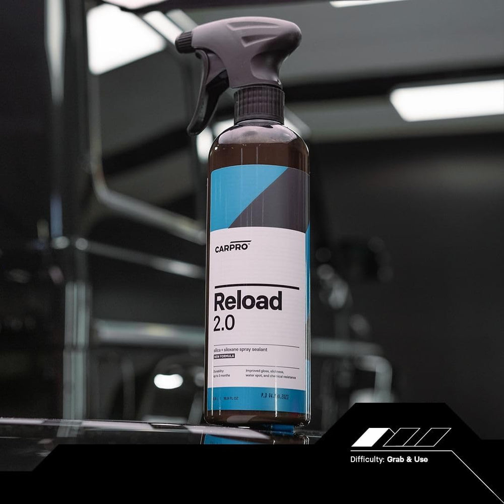 CARPRO Reload 2.0 spray nozzle close-up demonstrating controlled mist application benefit
