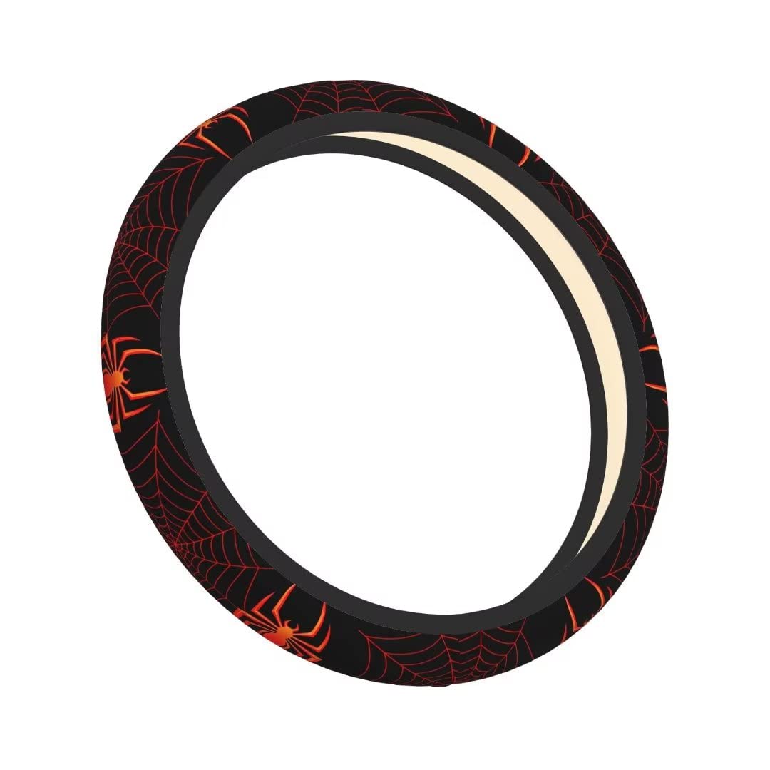 Carrefit steering wheel cover stitching and stretchable fabric for long-lasting fit