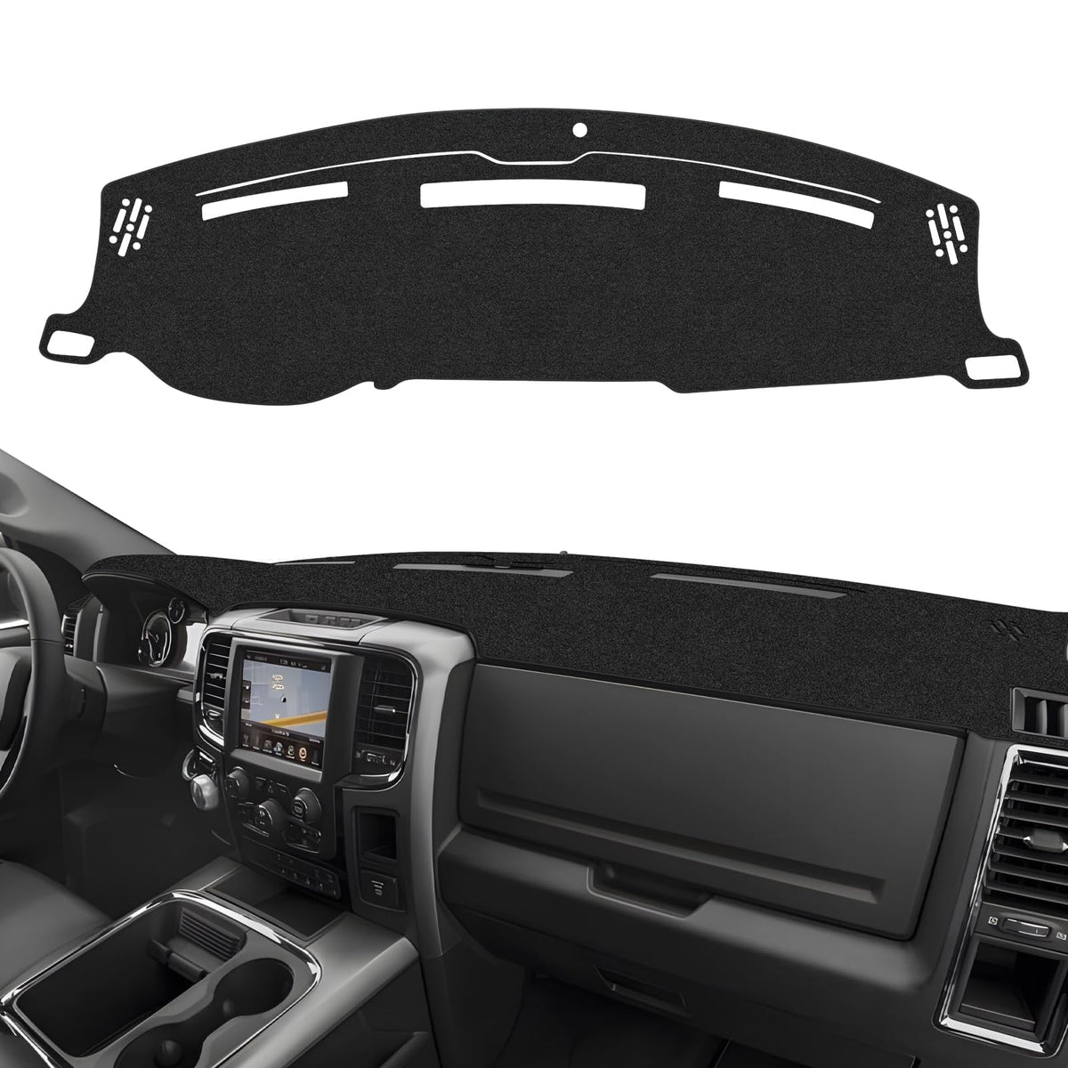 CARTIST dash cover front view showing clean OEM-style fit and UV protection