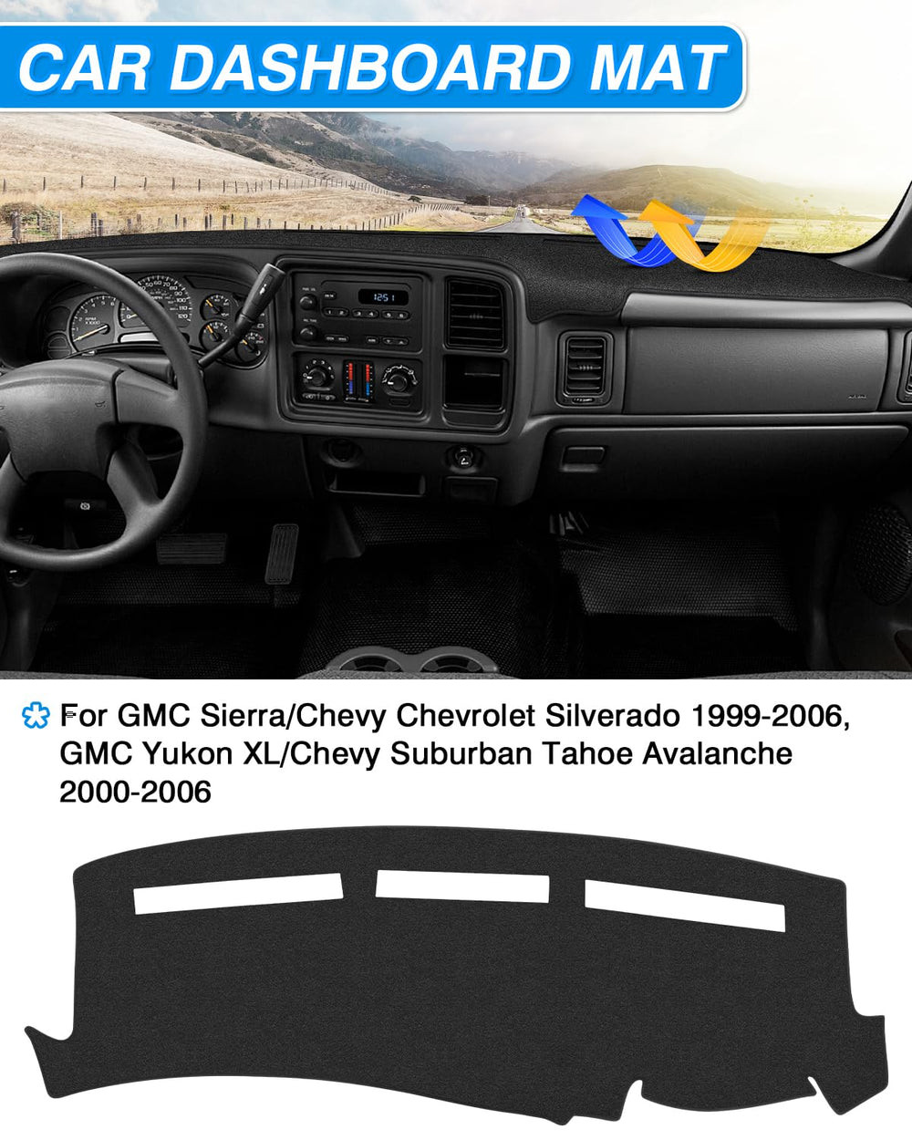 CARTIST cover installed on Silverado dashboard reducing glare