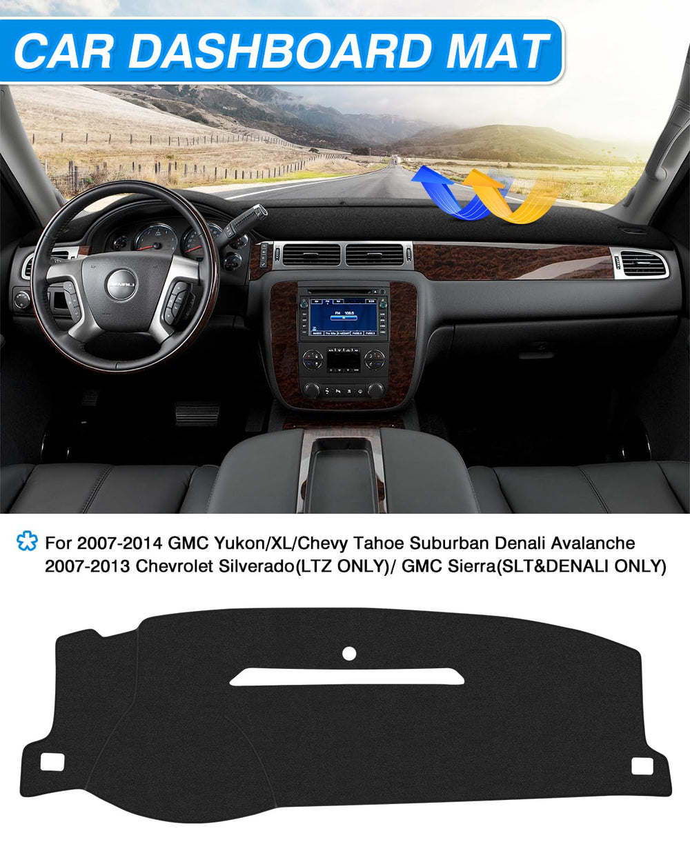 CARTIST cover installed in Silverado interior reducing glare and heat