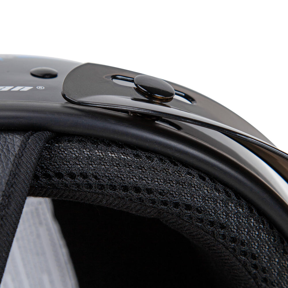 CARTMAN helmet quick-release buckle detail showing easy adjustment and secure fastening