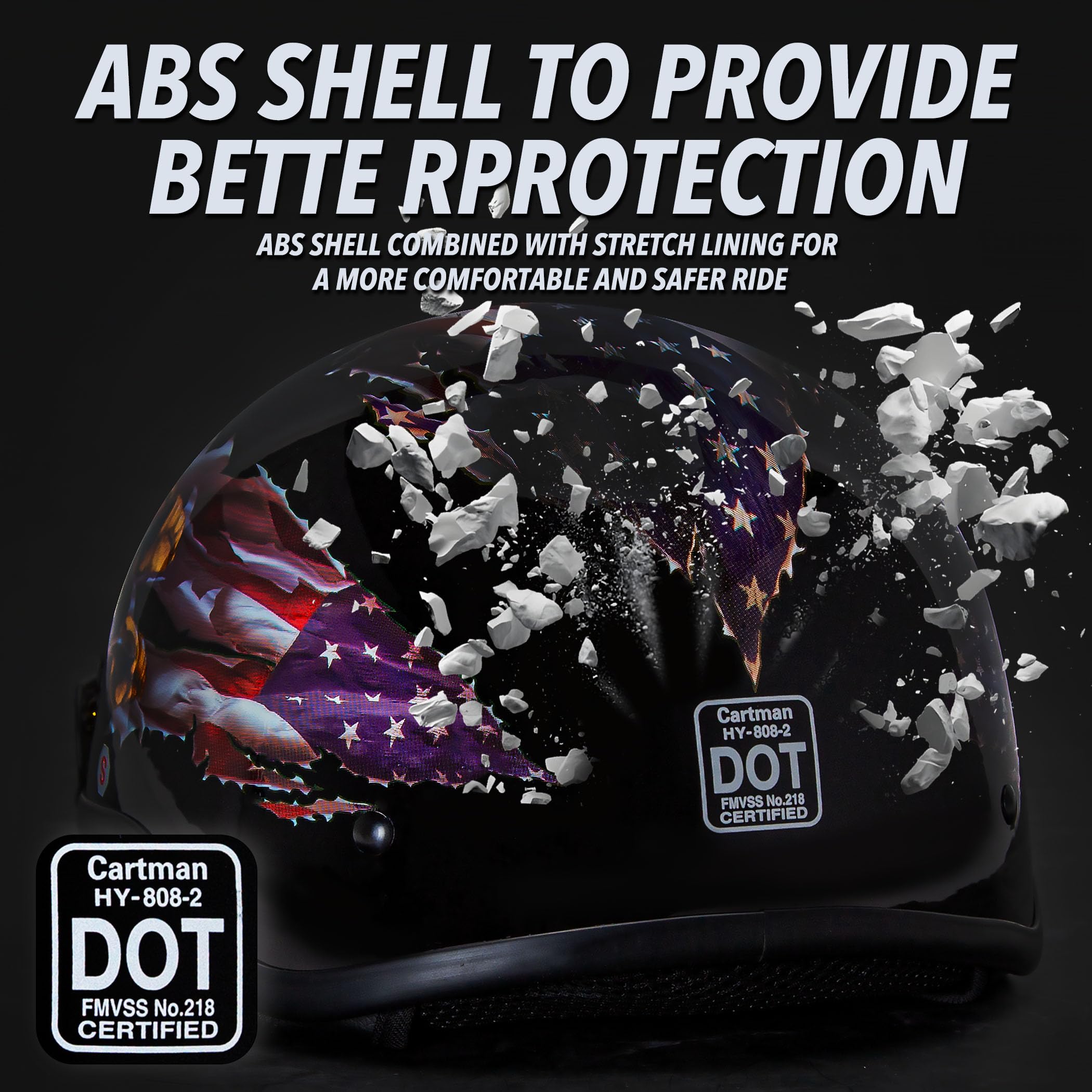 CARTMAN graphic close-up highlighting eagle art and stylish road visibility