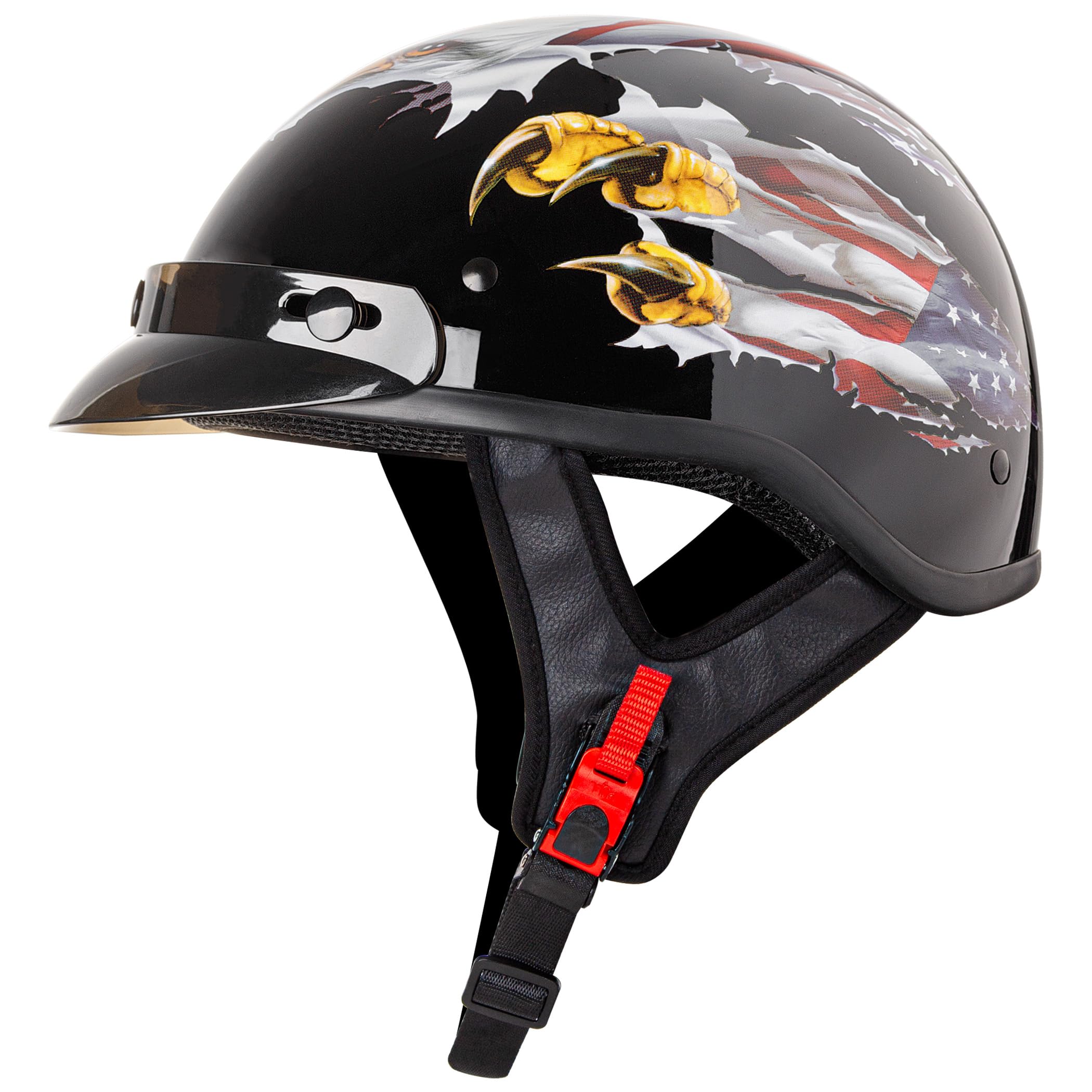CARTMAN helmet front view showing eagle graphic and protective shell benefit