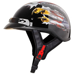 CARTMAN helmet front view showing eagle graphic and protective shell benefit