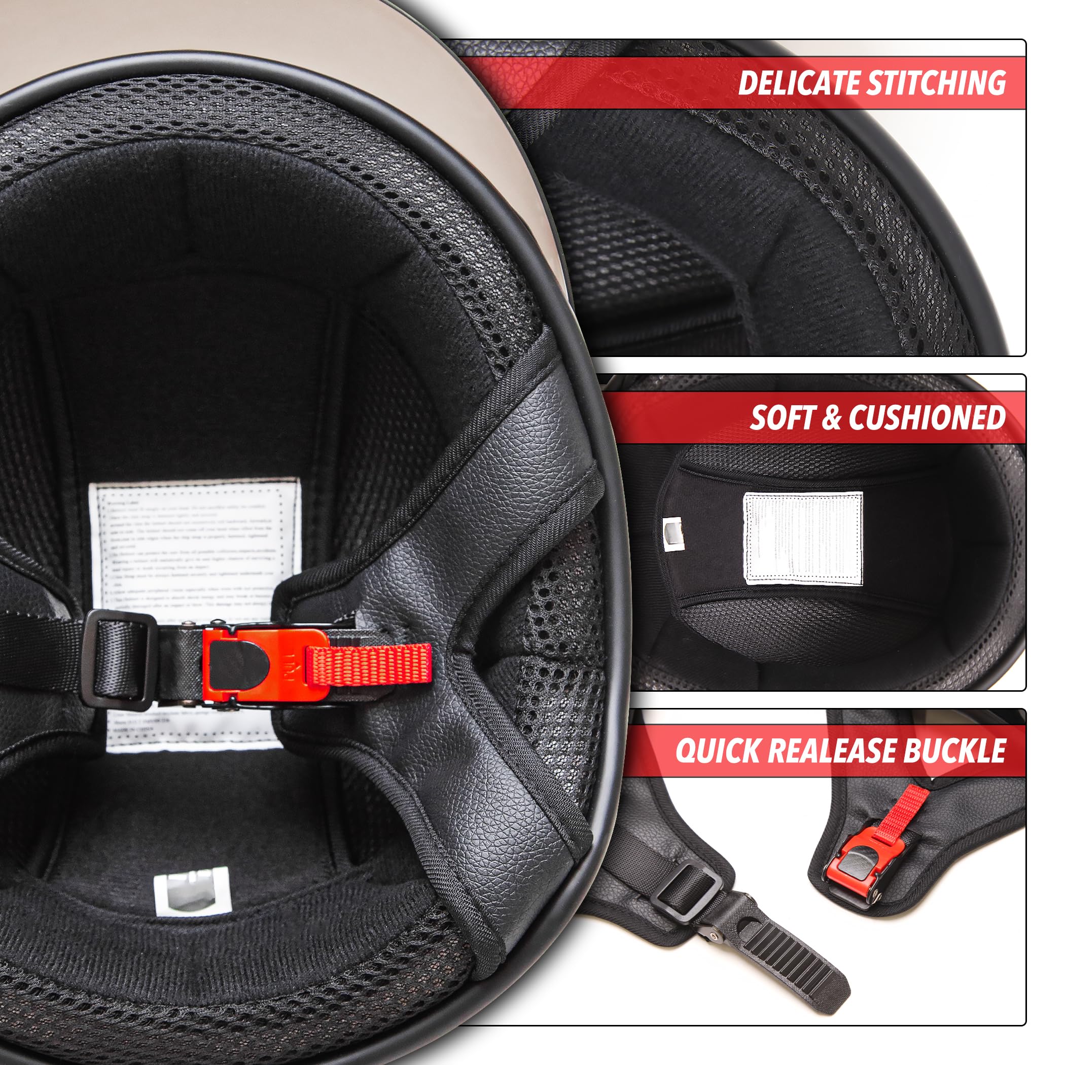 CARTMAN helmet interior liner close-up showing vented EPS for impact absorption and airflow
