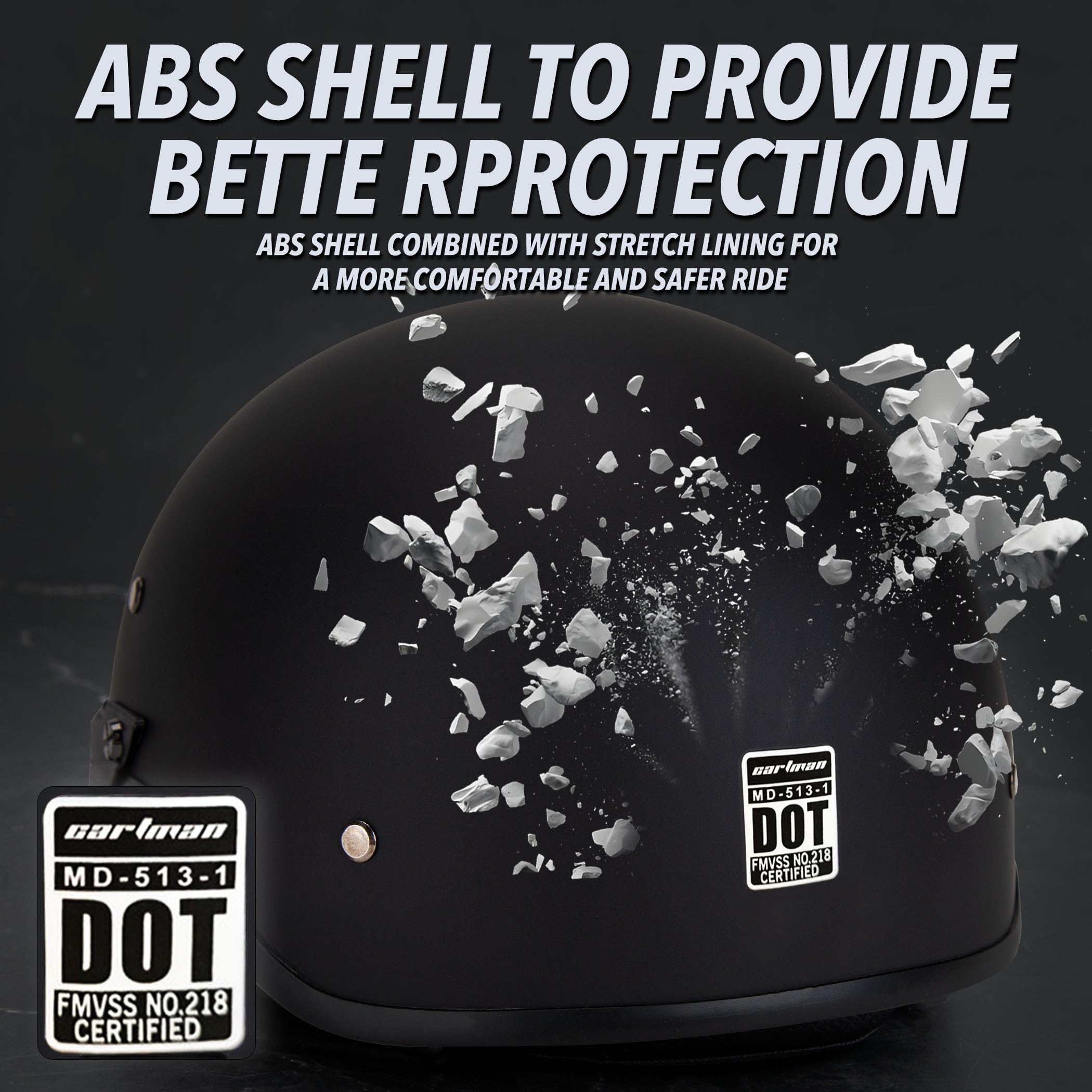 CARTMAN open-face side profile highlighting visor and protective coverage for riders