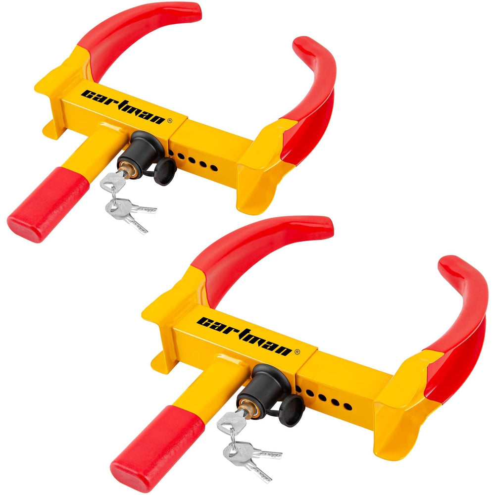 CARTMAN wheel lock front view showing clamp and bright finish for theft deterrence