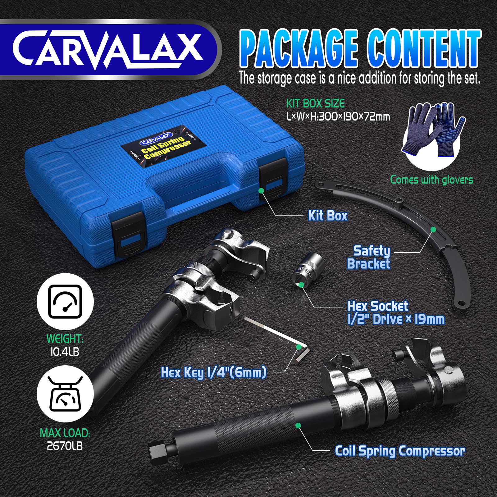 CARVALAX close-up of threaded rod and hex socket showing smooth operation and control