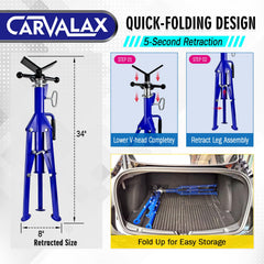 CARVALAX folded stand with rubber handle for easy transport