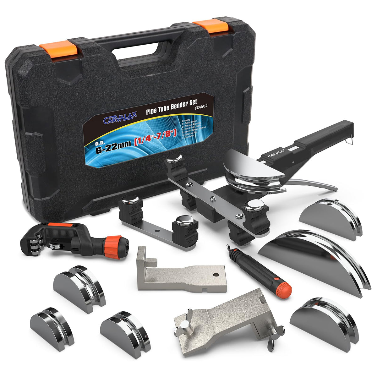 CARVALAX front view with open case showing organized kit for easy transport