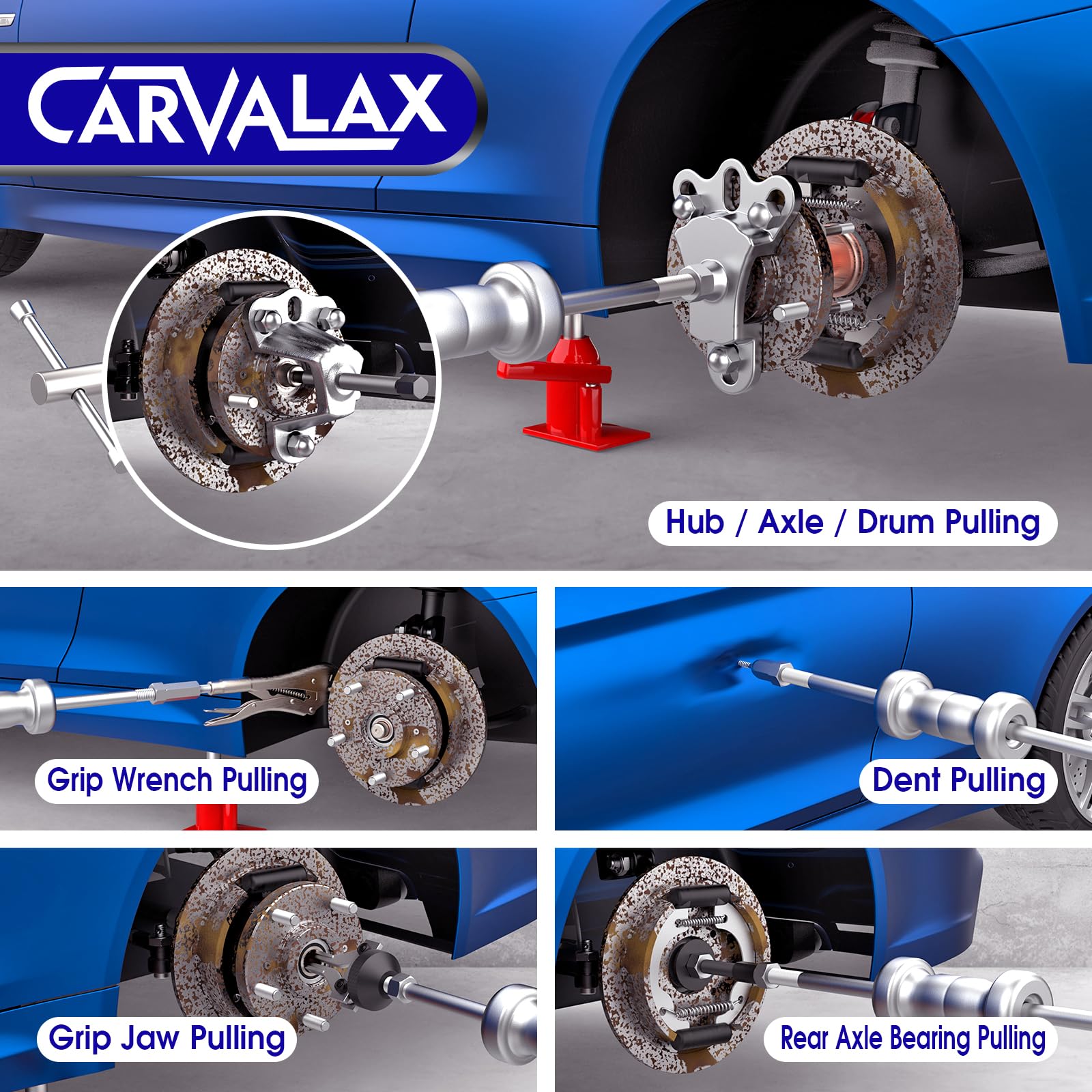 CARVALAX kit on a workbench in a garage conveying readiness for professional jobs benefit