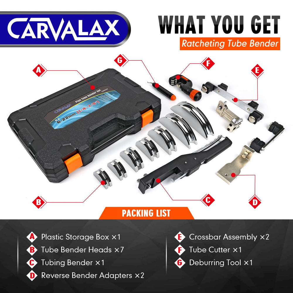 CARVALAX close-up reverse adapters showing adaptability for tight bends