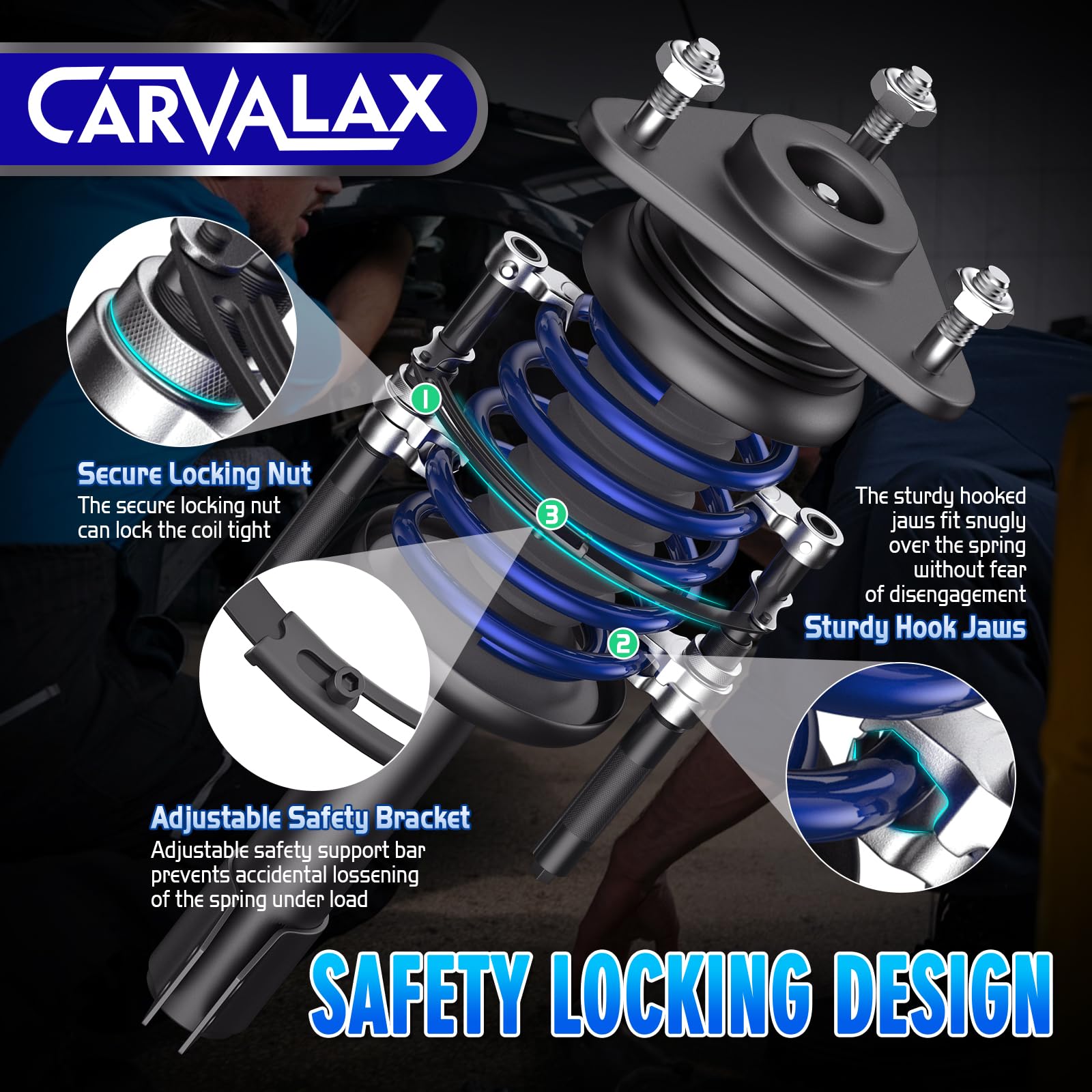 CARVALAX scale comparison with hands to show size and portability for garage use
