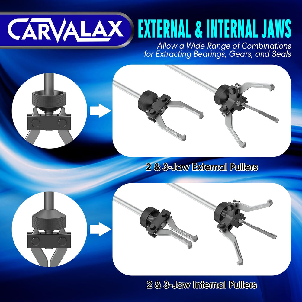 CARVALAX slide hammer in use removing an axle demonstrating controlled extraction benefit