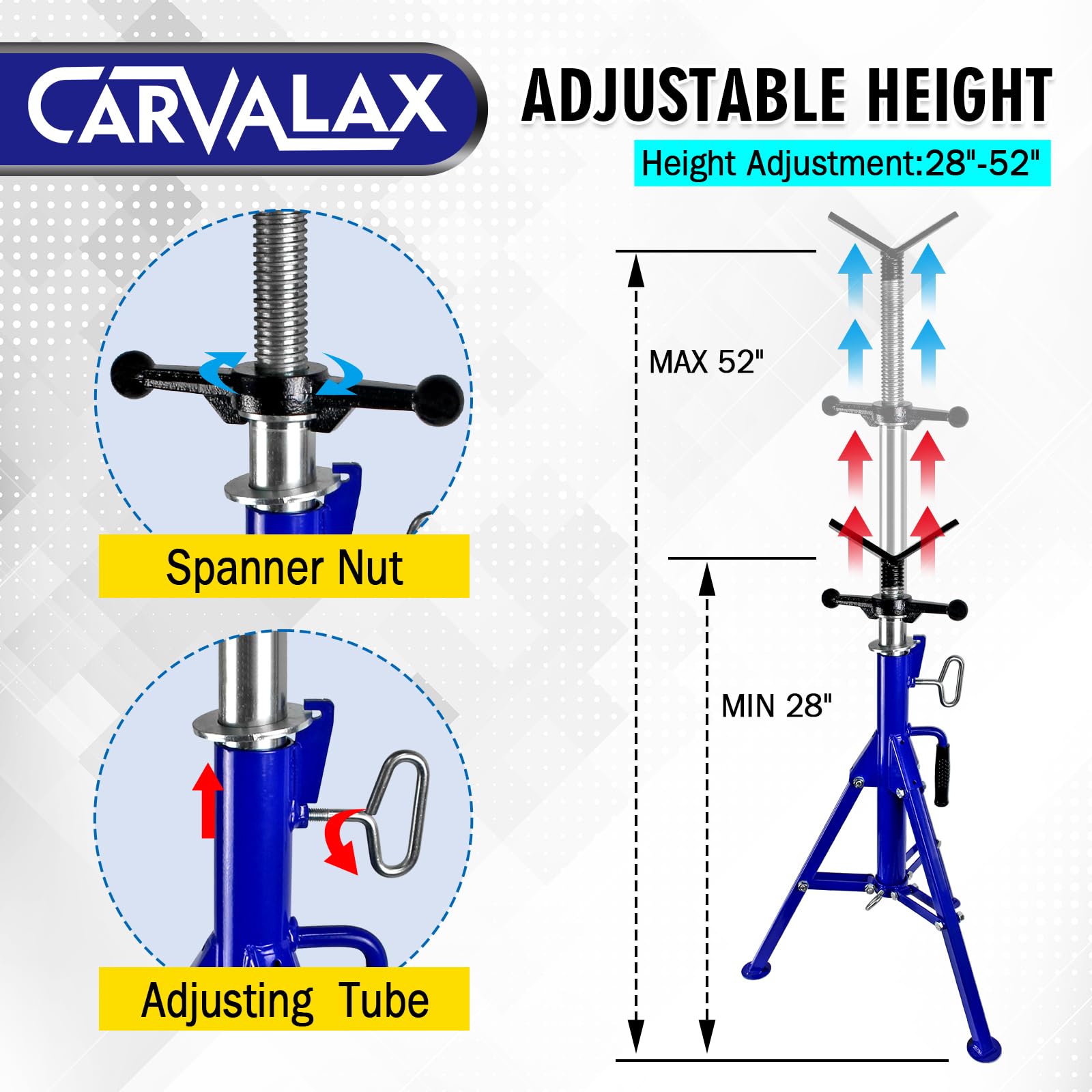 CARVALAX thick welded leg close-up improving rigidity and load capacity