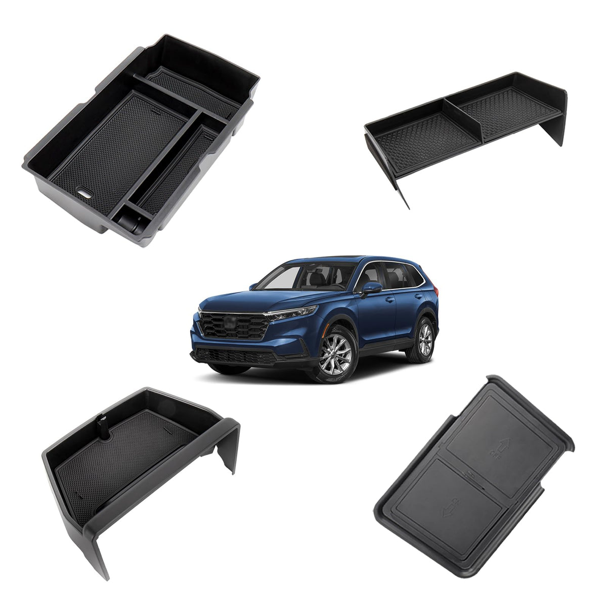 Carwiner front packaging showing all four organizer pieces and tidy benefits