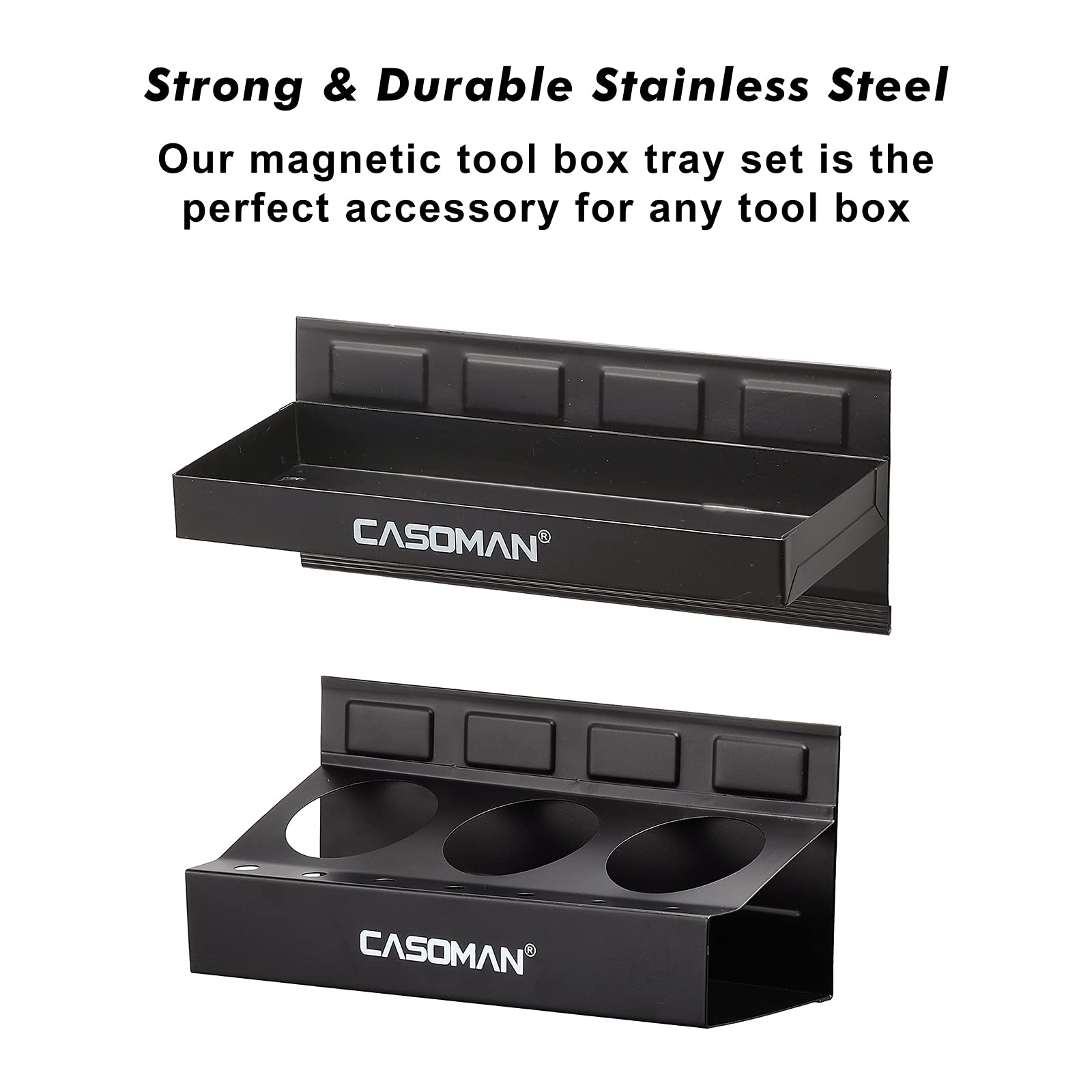 CASOMAN paper towel holder mounted on toolbox, convenient cleanup benefit