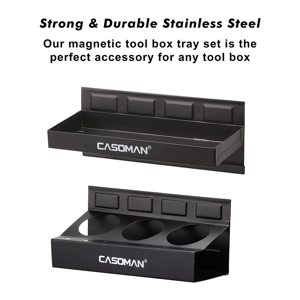 CASOMAN paper towel holder mounted on toolbox, convenient cleanup benefit