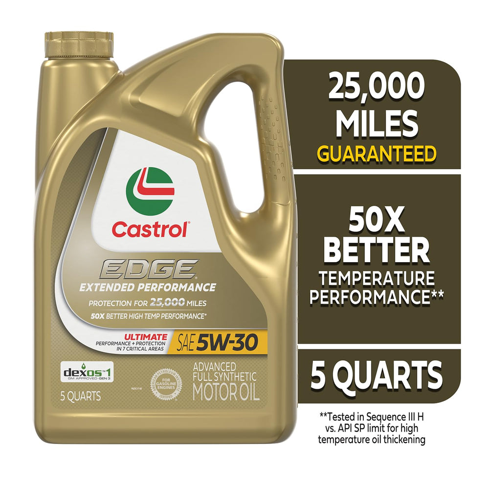 Castrol EDGE bottle side view highlighting durable packaging and handling
