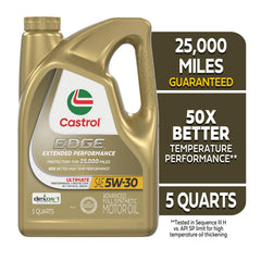 Castrol EDGE bottle side view highlighting durable packaging and handling