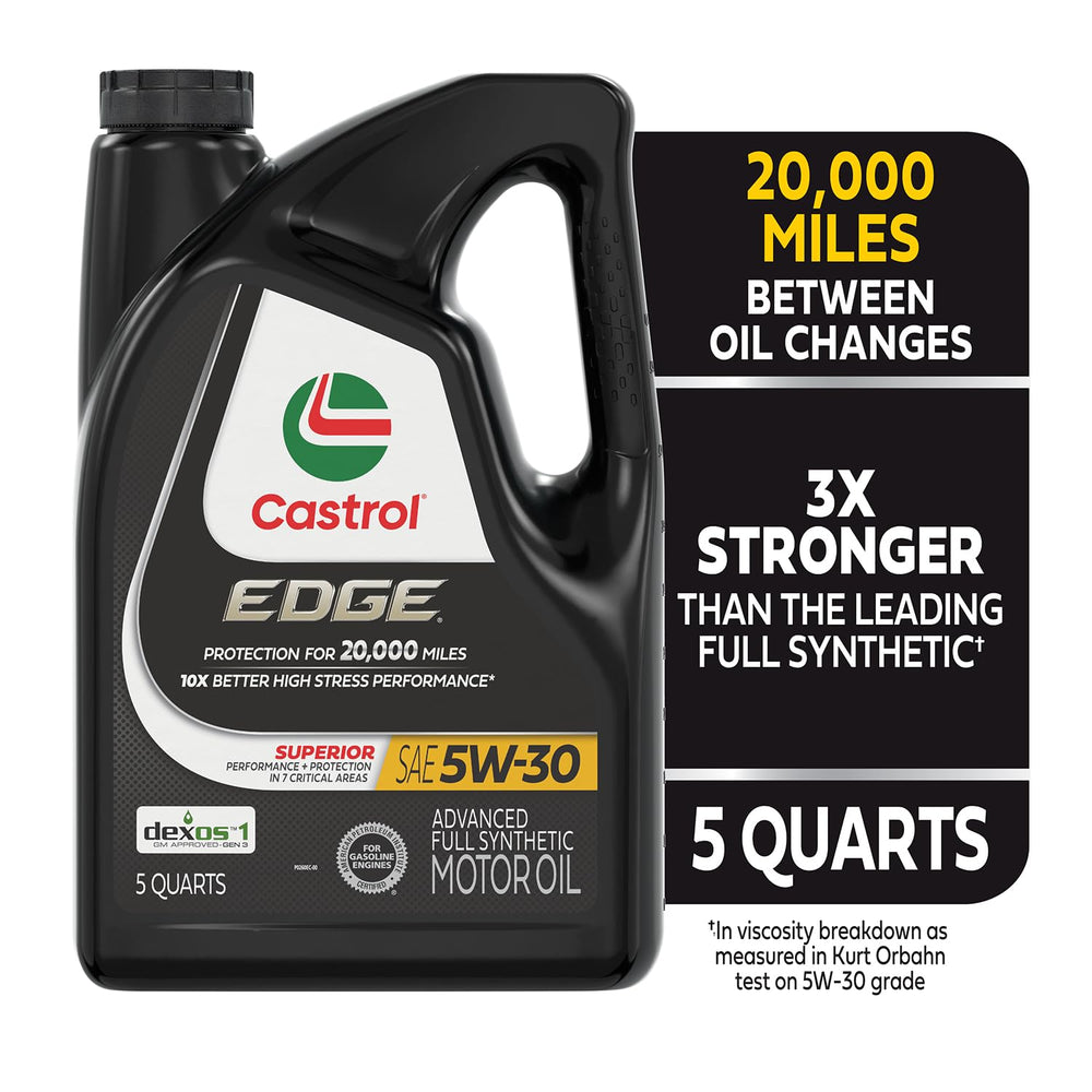Castrol EDGE label close-up showing approvals and specs