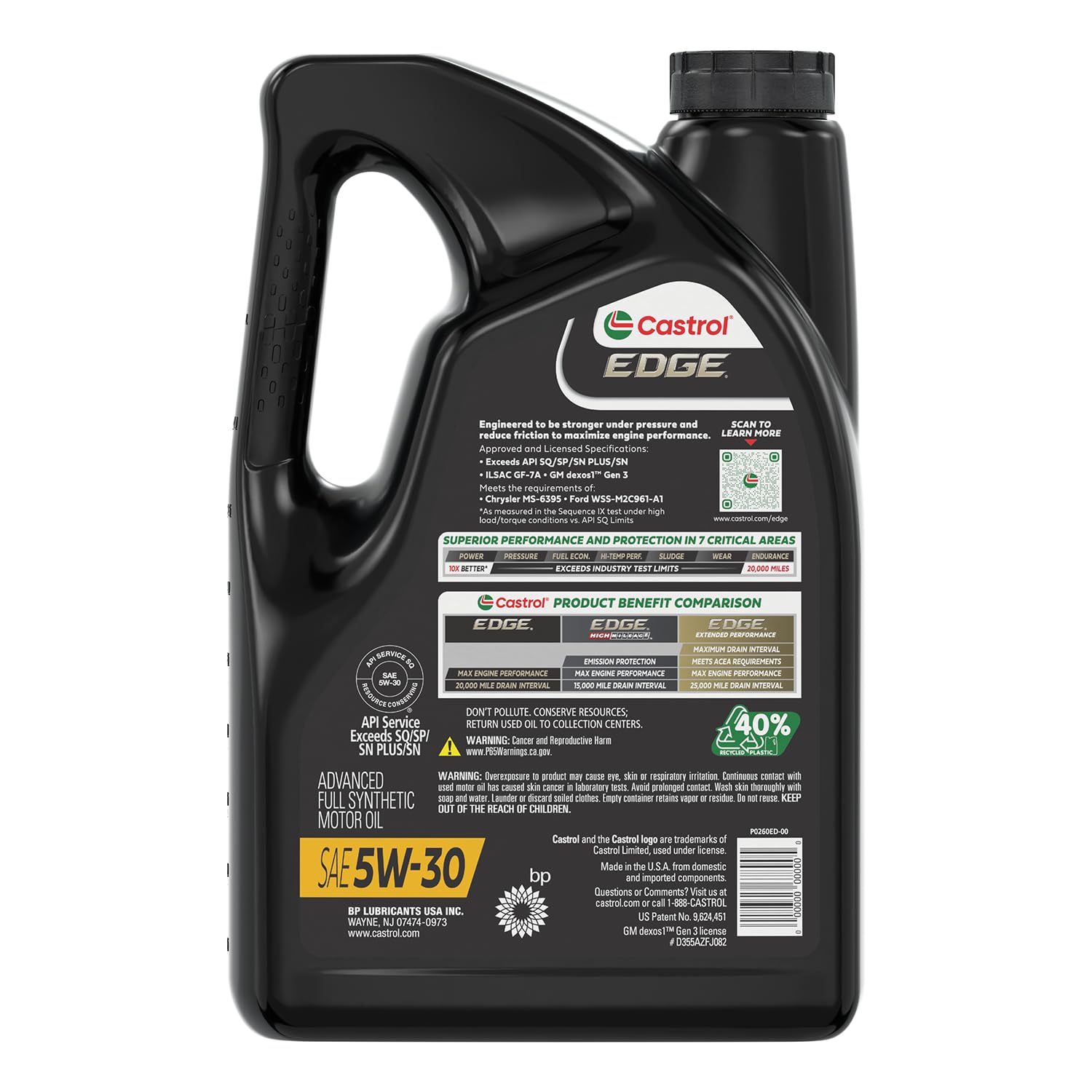 Castrol EDGE pouring stream demonstrating smooth flow and protection