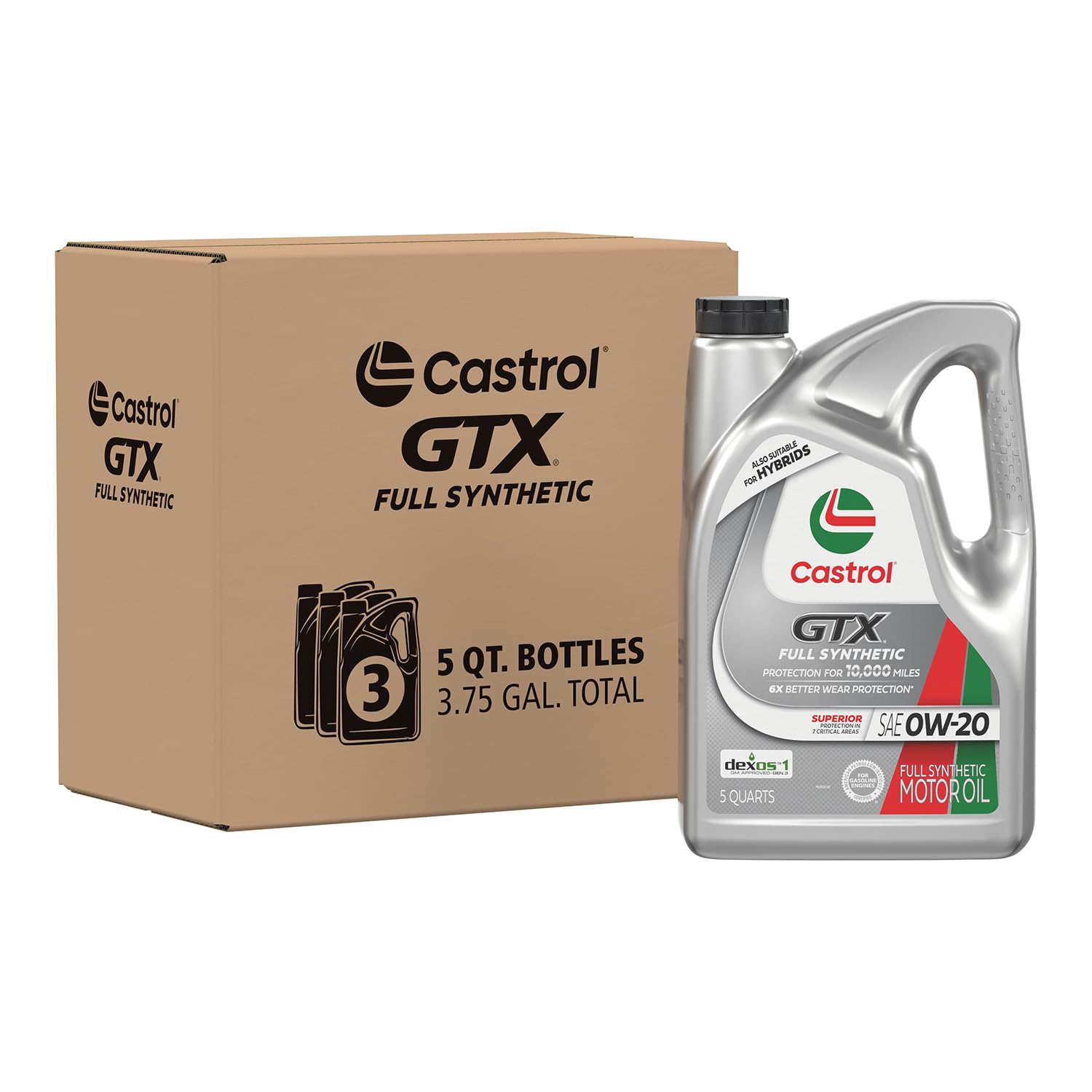 Castrol bottle front view showing brand and product for clear identification and trust