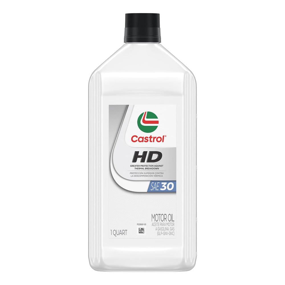 Castrol HD‑30 being poured closeup showing controlled pour and accuracy