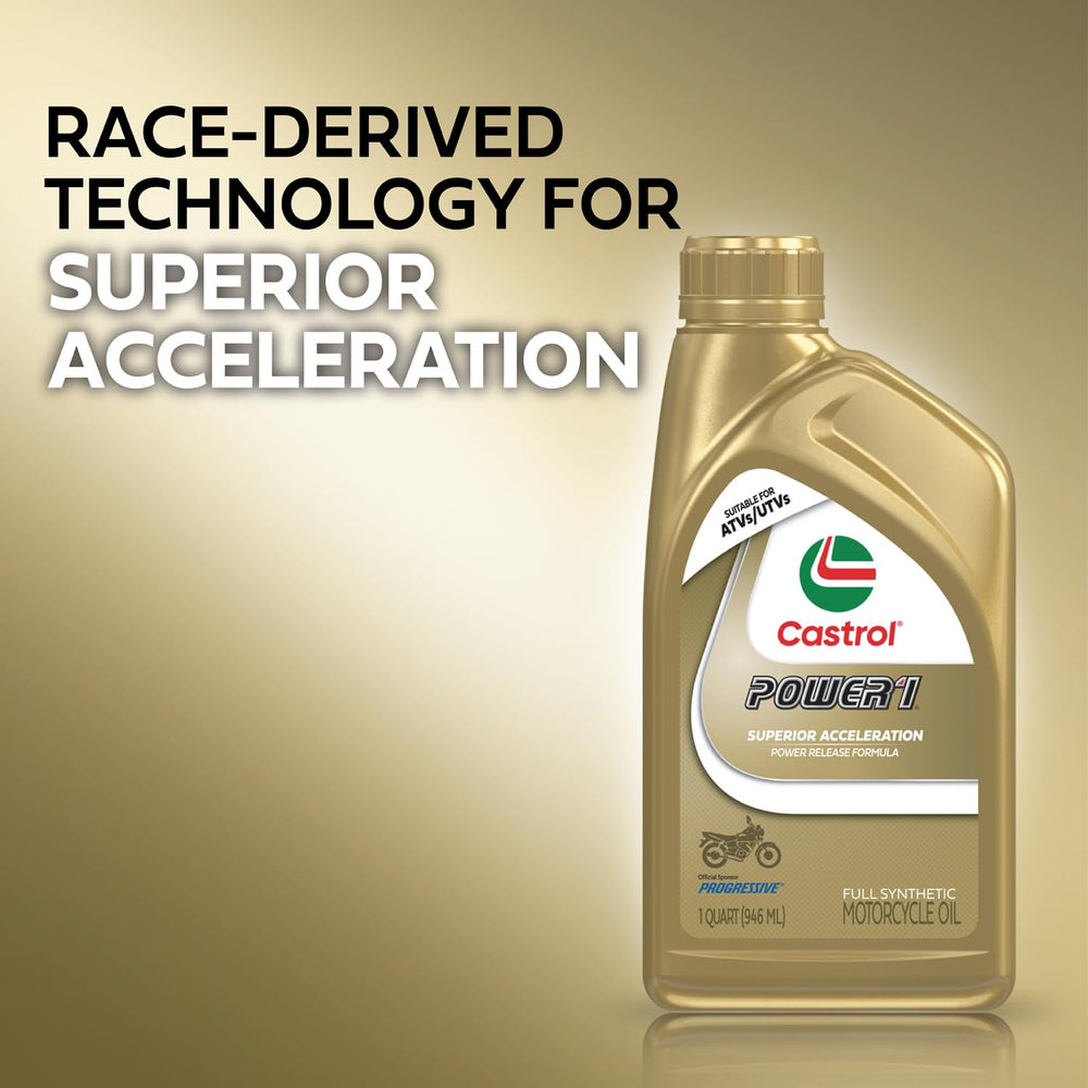 Castrol Power1 six-pack bottles grouped for value and convenient storage