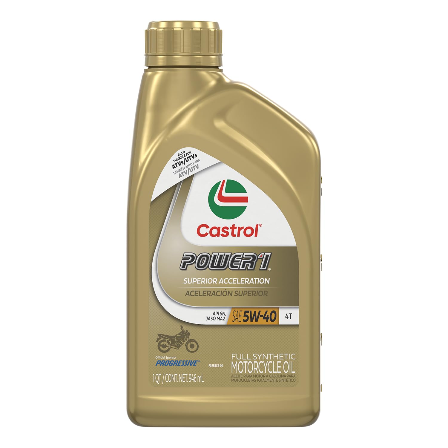 Castrol Power1 label close-up highlighting Trizone protection and clarity