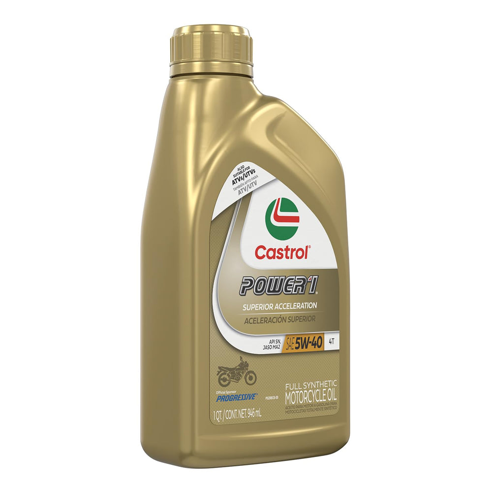 Castrol Power1 pour spout detail showing clean pour and reduced waste benefit