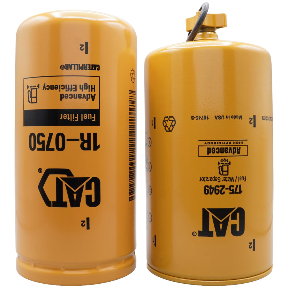 CAT 175-2949 and 1R-0750 front view showing both filters and compatibility benefits