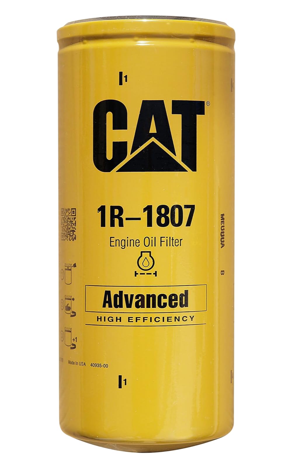 CAT 1R-1807 close-up of filter dimensions and thread for accurate fit confirmation