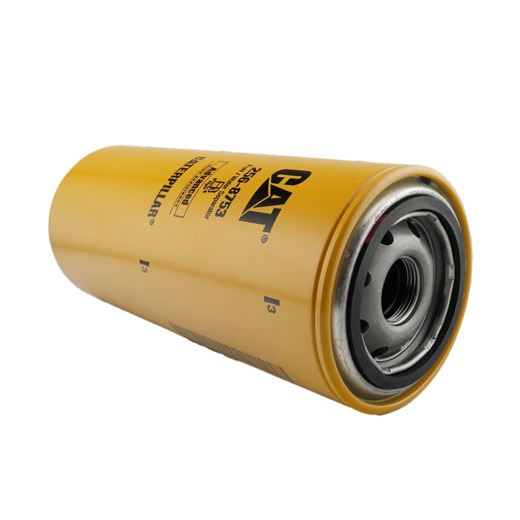 CAT 256-8753 filter media close-up showing pleats, highlights high-efficiency capture