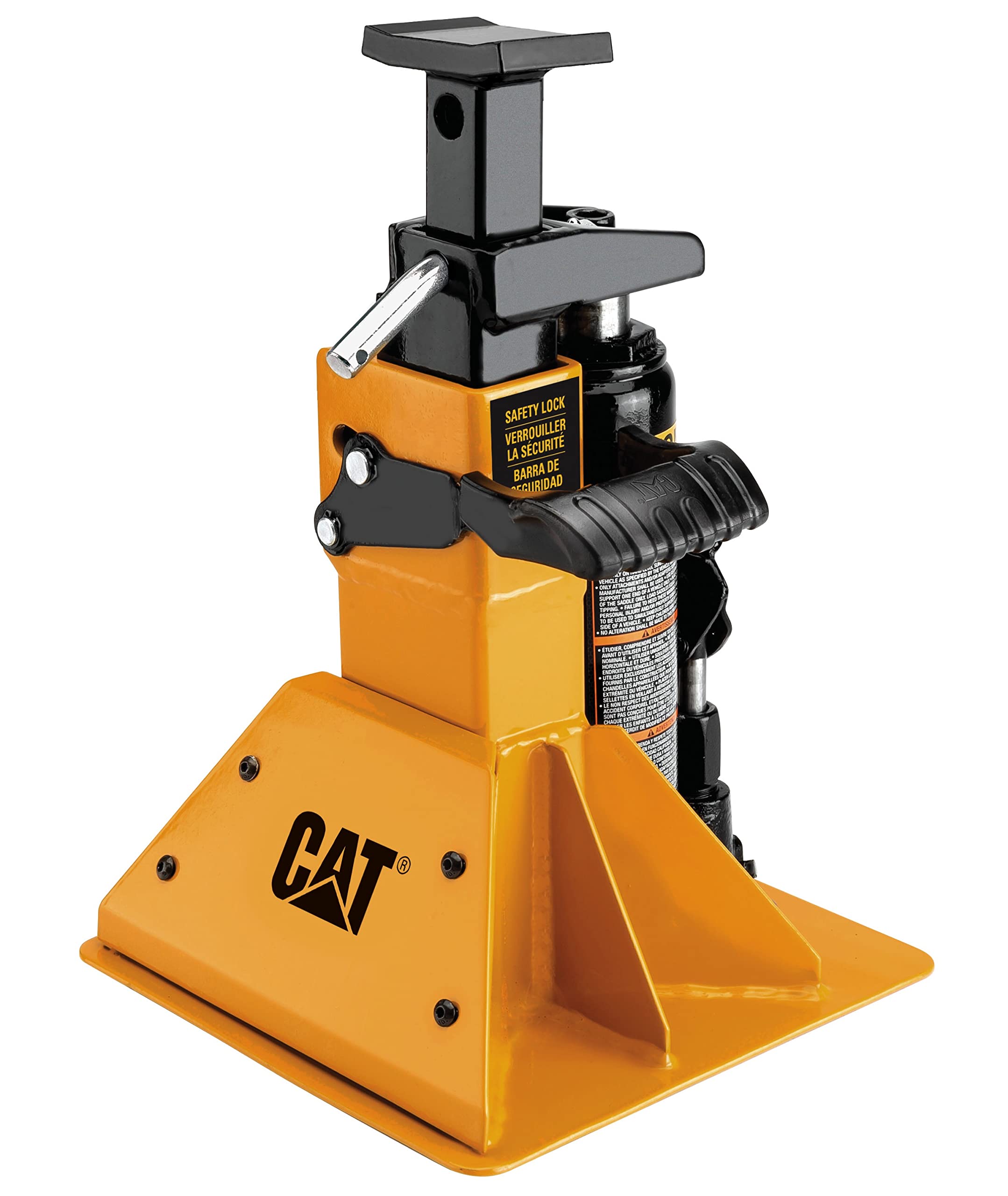 CAT front view of 4 ton all-in-one truck jack showing compact design and quick setup benefit