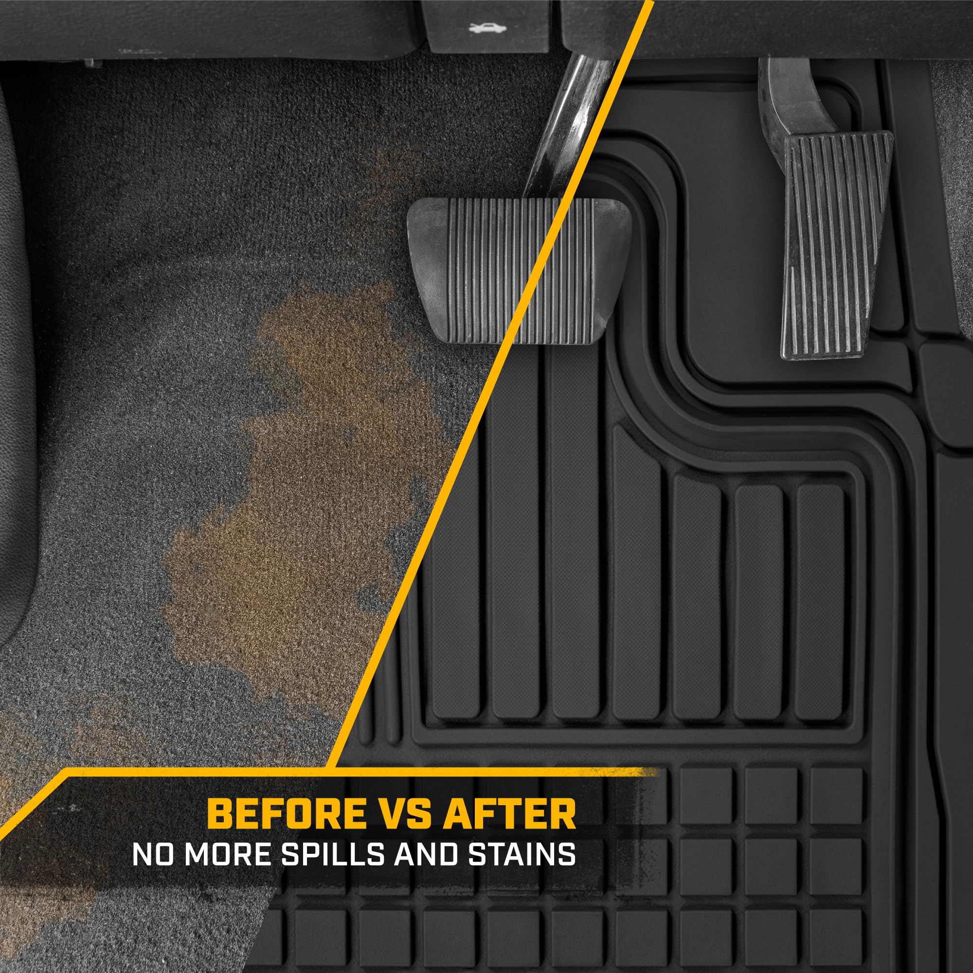 CAT deep channel detail trapping water and debris effectively