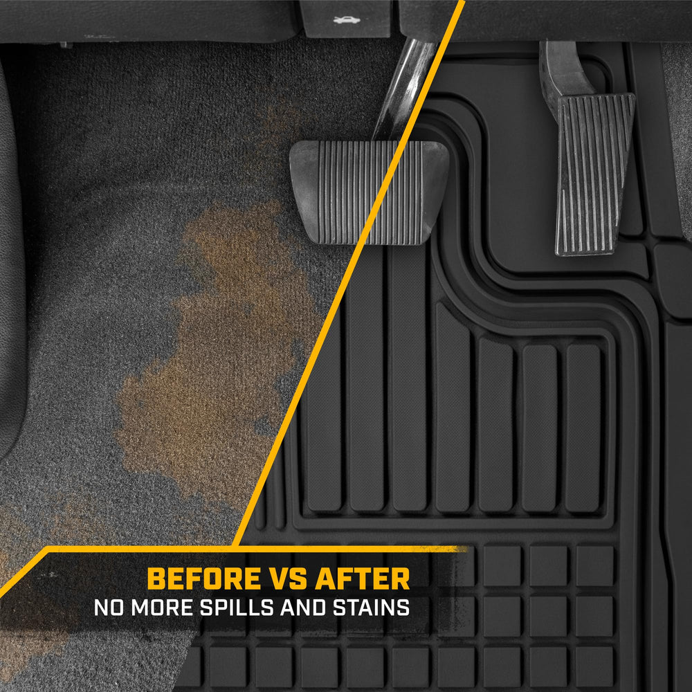 CAT deep channel detail trapping water and debris effectively