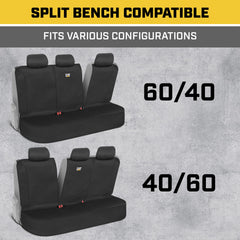 CAT demonstration of 60/40 split fold for cargo and seat access