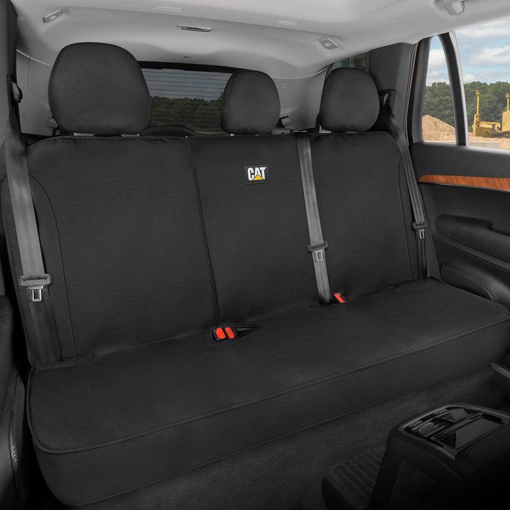 CAT image of adjustable seatbelt openings ensuring buckle accessibility