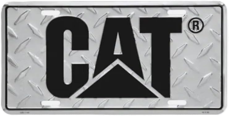 Generic CAT front view showing silver and black plate for bold vehicle personalization