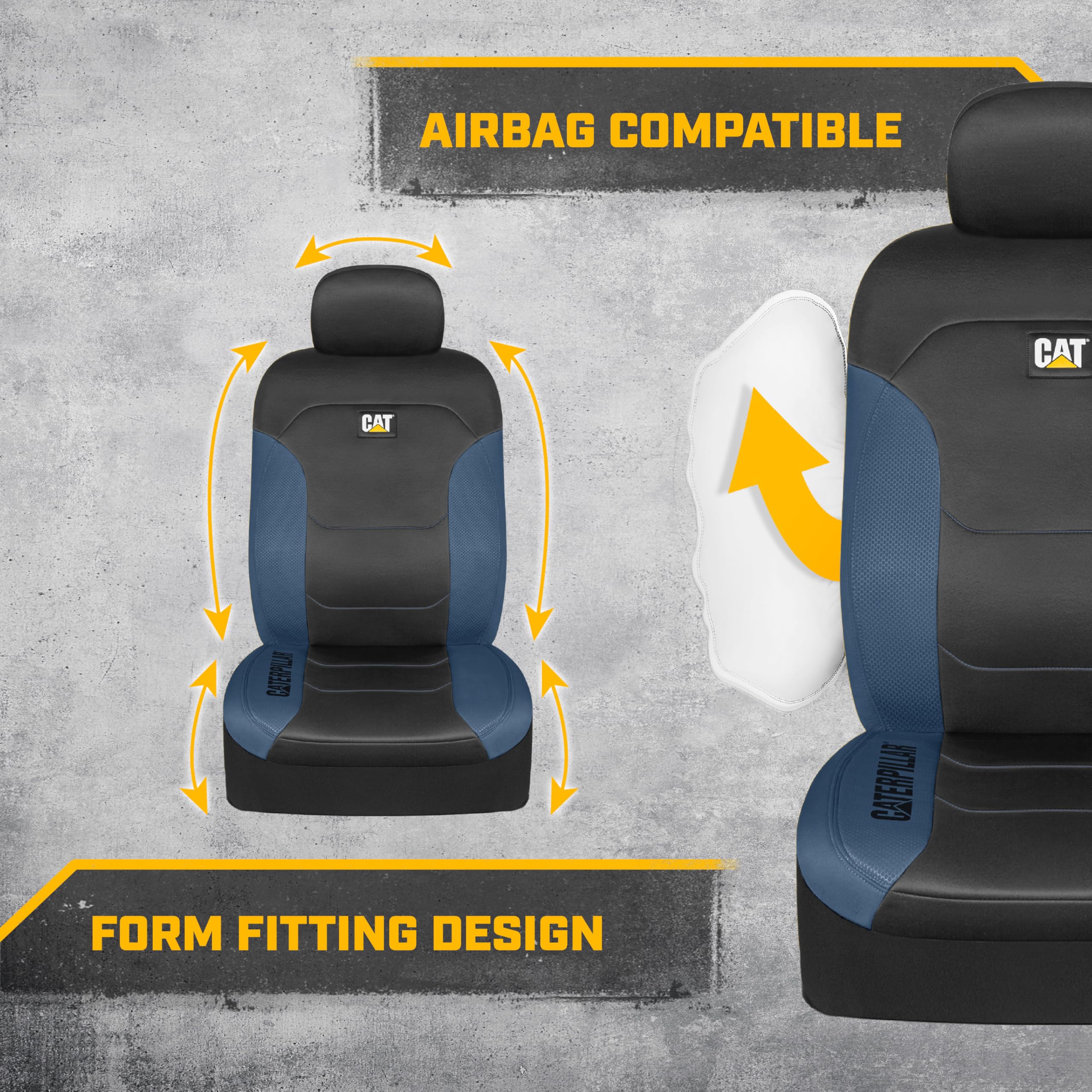 CAT installed seat covers in a vehicle illustrating overall fit and finish