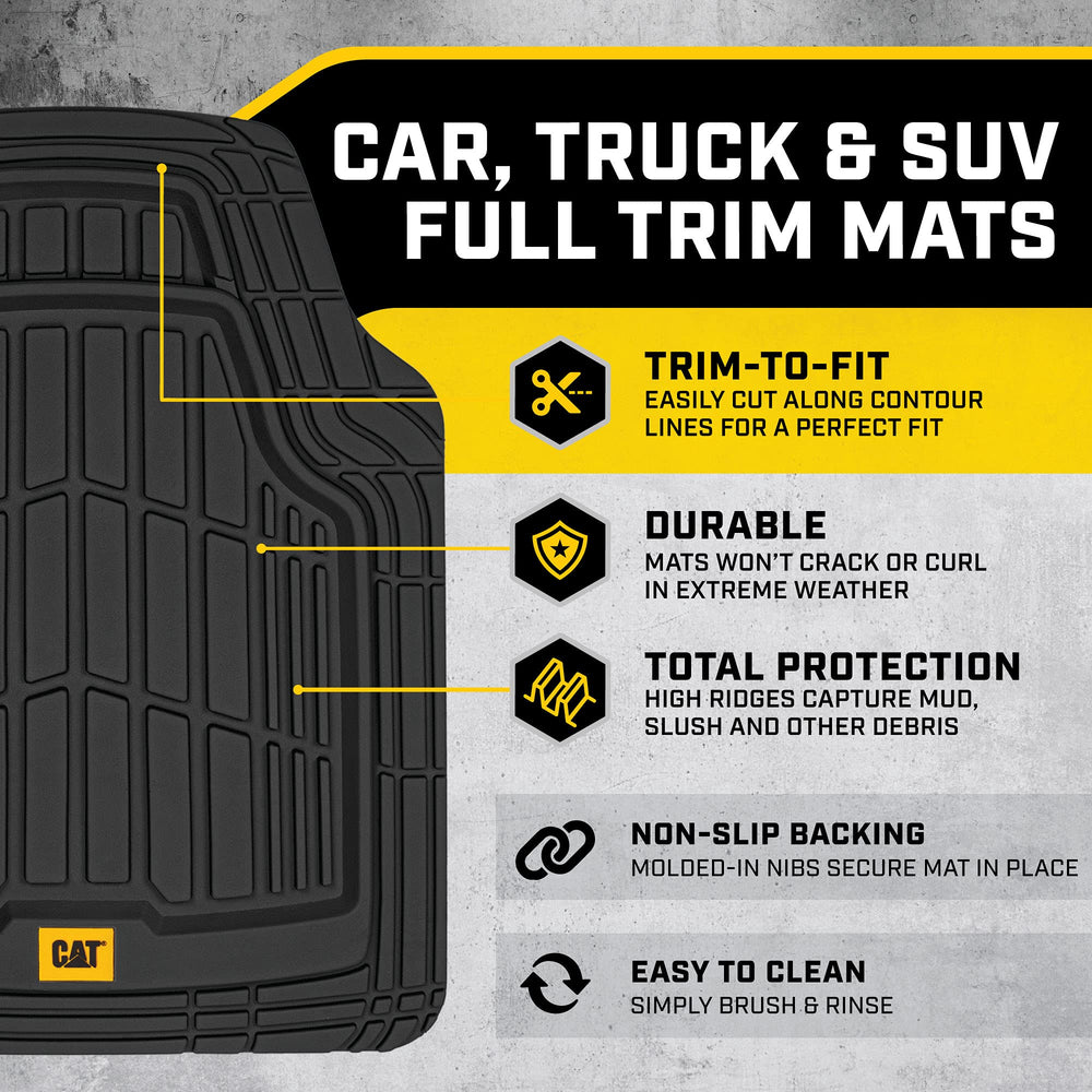 CAT ToughRide rear full-width mat protecting floor from mud and water