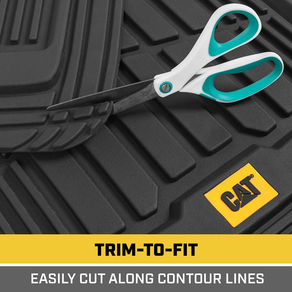 CAT ToughRide visible trim guide markings for fast custom fit to vehicle floors