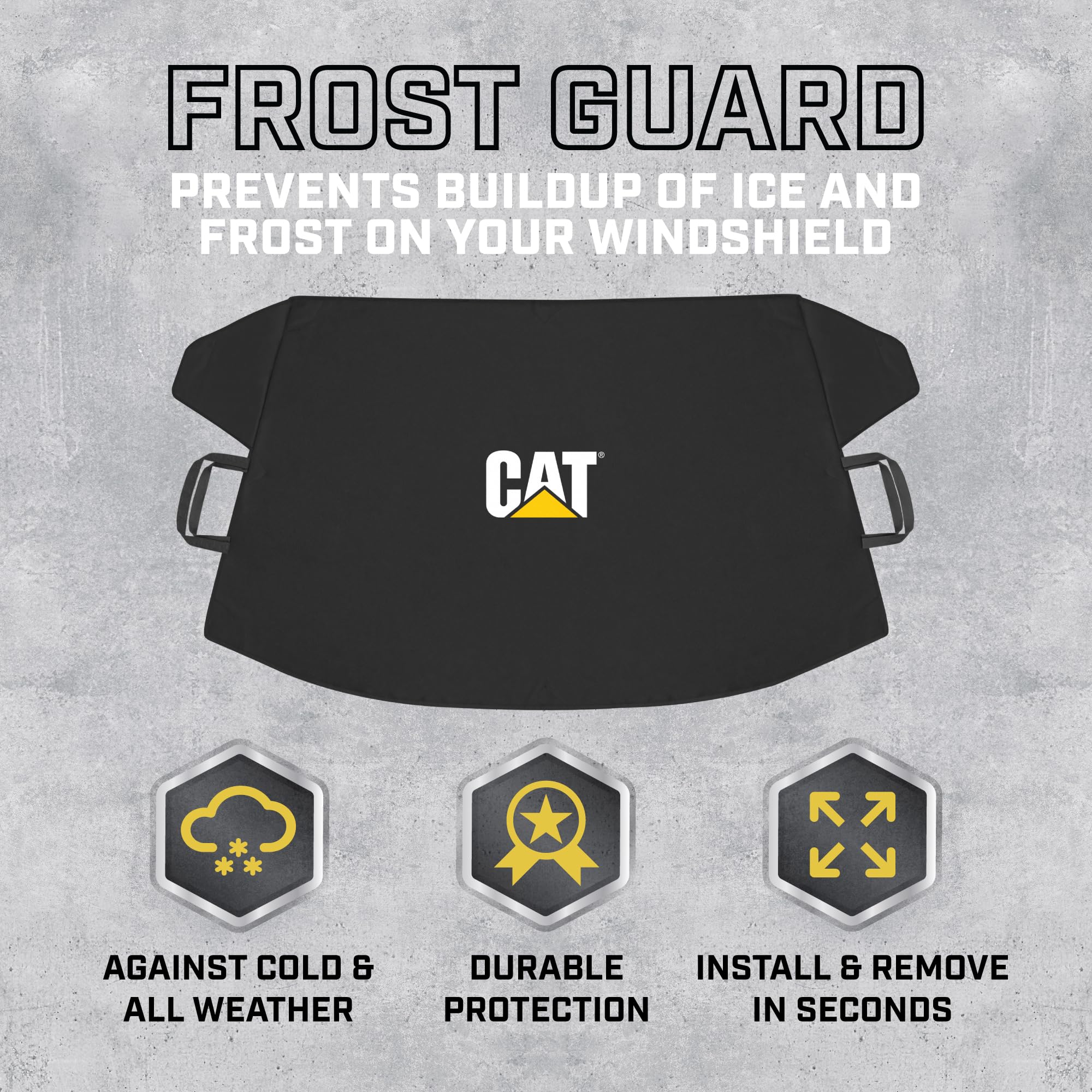 CAT close-up of fabric texture highlighting weatherproof, durable material benefit