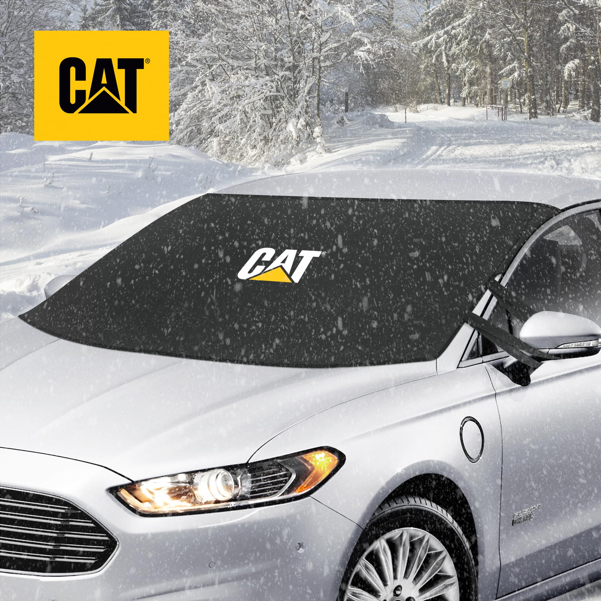 CAT side flap tucked inside door showing anti-theft security and wind resistance